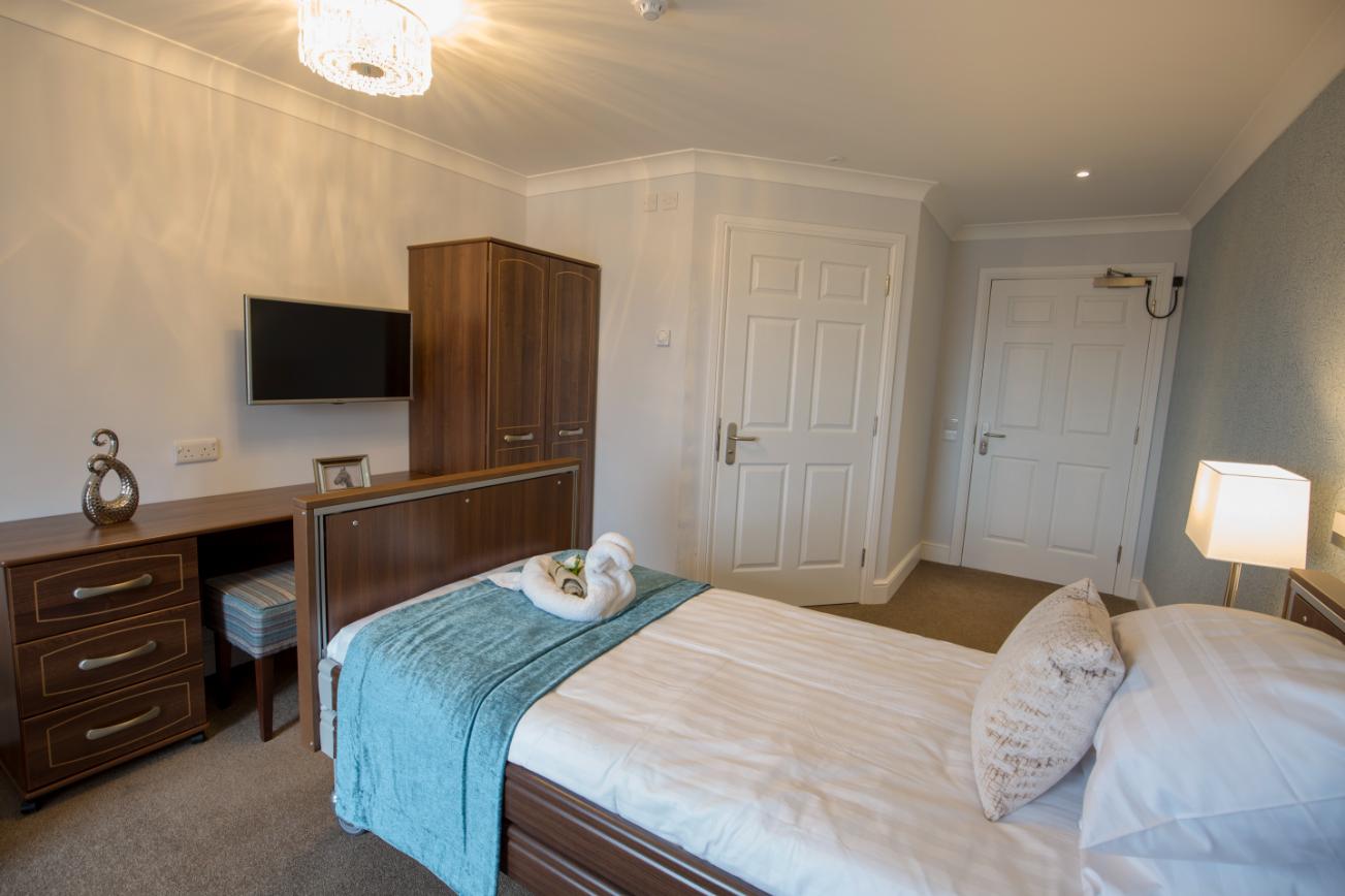 En-suite bedroom in Chetwynd House Care Home